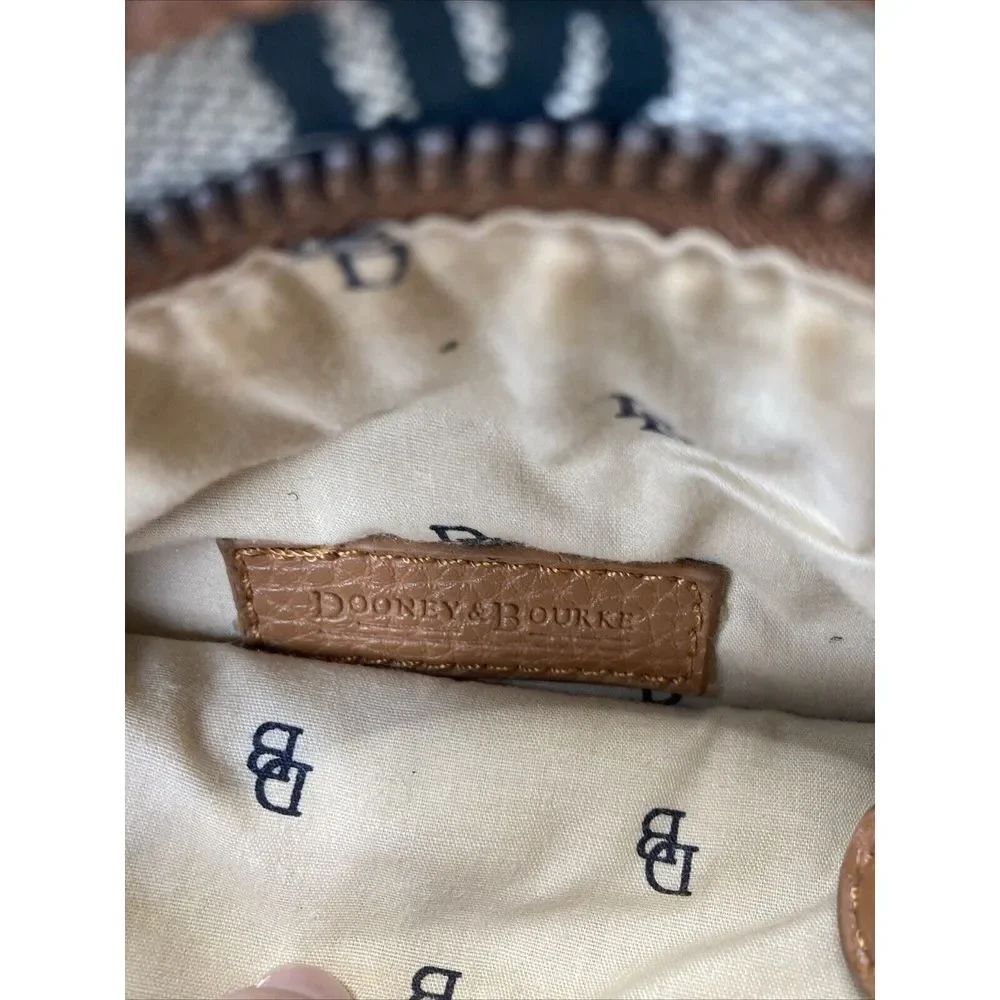 Dooney‎ & Bourke Green Signature Logo Crossbody Letter Carrier Bag Tan Leather